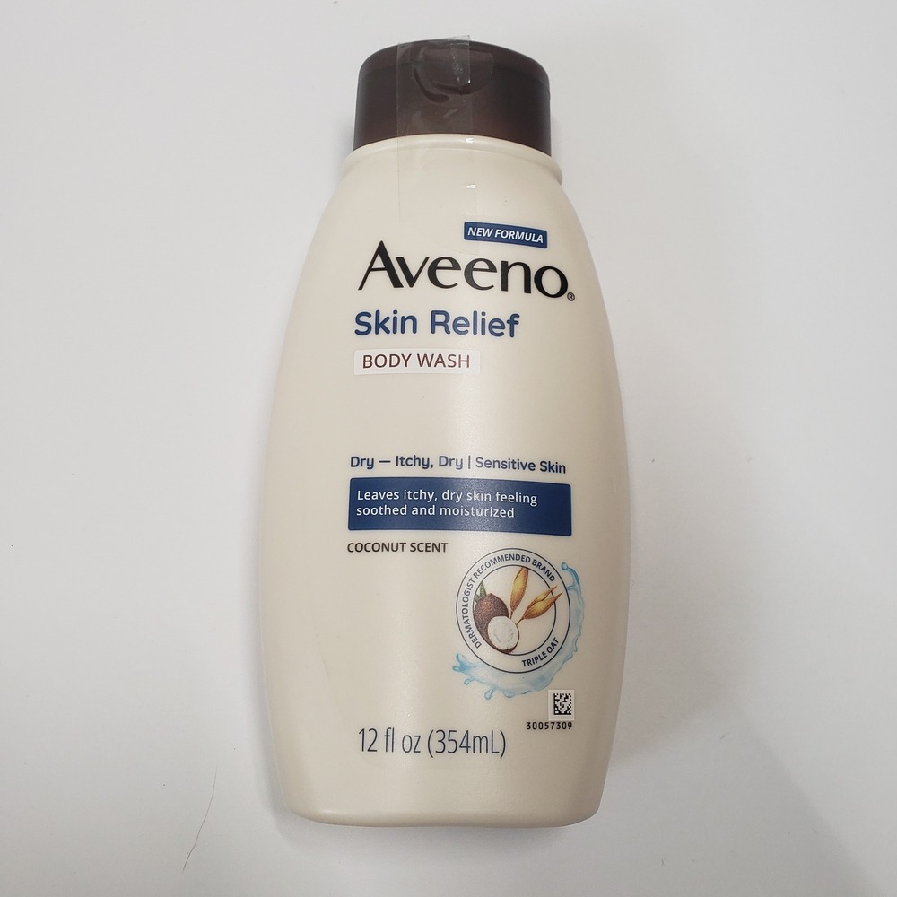 Aveeno Skin Relief Body Wash 12oz Coconut Scent Sensitive Skin New